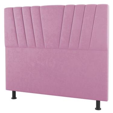 Imagem de Cabeceira Cama Box Casal Dublin 140cm Suede Rosa - Desk Design