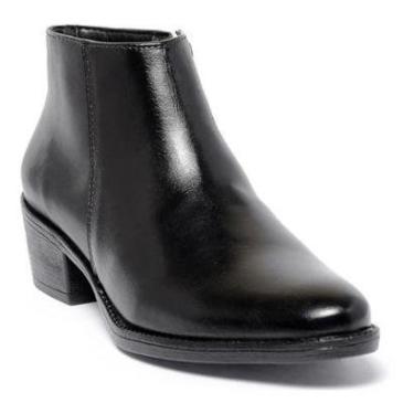 Imagem de Bota Bico Fino Feminina De Couro Bota De Salto Cano Medio-Masculino