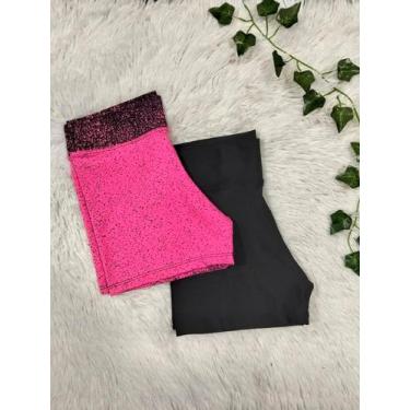 Imagem de Kit 2 Shortinho Degrade + Liso Curto Tendência Feminino - Bella Fitnes