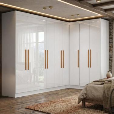 Imagem de Guarda-roupa Modulado de Canto 9 Portas e 2 Gavetas Paris - Maxel