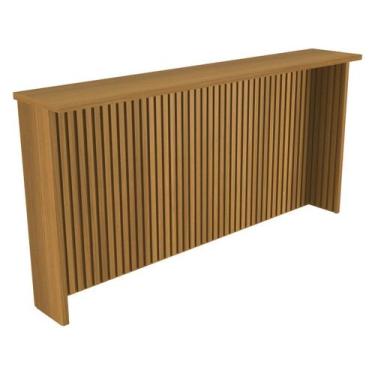 Imagem de Bancada Ilha Cozinha Painel Gourmet Imperatriz Ripado 200cm Freijó - N