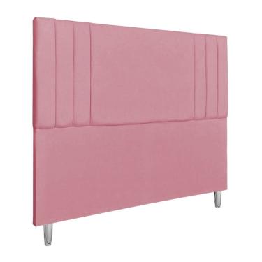 Imagem de Cabeceira Estofada Viena Casal Suede 160x125x9cm Rosa Dal Poz Estofados