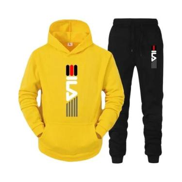 Imagem de Conjunto De Moletom Masculino Com Capuz E Calças De Fleece 2 Peças Cas