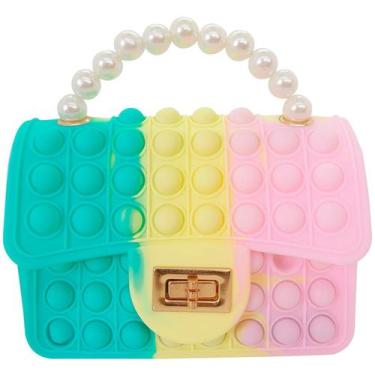 Imagem de Popit Fidget Bolsa Infantil De Silicone Porta Moeda obejtos, Verde, Ág