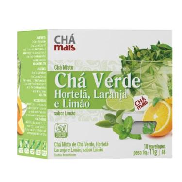 Imagem de Chá Misto de Chá Verde, Hortelã, Laranja e Limão 10 sachês - Chá Mais 