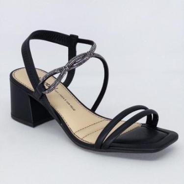 Imagem de Sandalia Dakota Salto Bloco Conforto Feminina Strass Brilho-Feminino