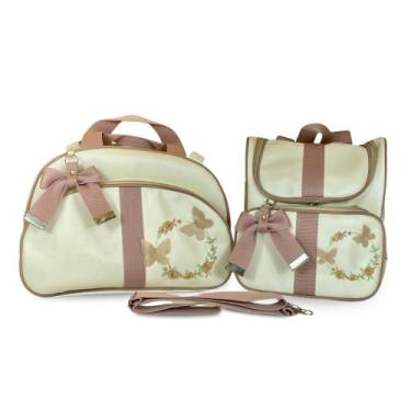 Imagem de Kit Bolsa Maternidade 2 Peças Luxo Grande Impermeável + Mochila para B