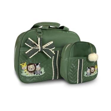 Imagem de Kit Bolsa Maternidade 2 Peças Grande Impermeável + Mochila + Trocador 