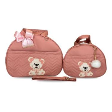 Imagem de Kit Bolsa Maternidade 2 Peças Grande Impermeável + Mochila + Trocador 