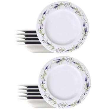 Imagem de Jogo 12 Pratos Fundos 23cm Tramontina Lilla Porcelana Sopas Risotos Ca