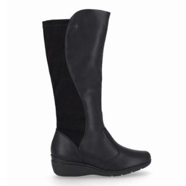 Imagem de Bota Anabela Cano Longo Joanete Piccadilly Maxi 117134 Preto-Feminino