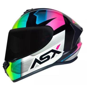 Imagem de Capacete asx draken striker brilho preto amarelo rosa