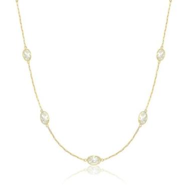 Imagem de Colar Ouro 18k 0,750 Com Zircônias Ovais - Sofistgold Joias, 90CM, Bra