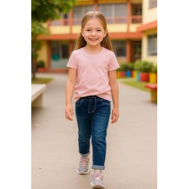 Imagem de Calça Jeans Infantil Skinny Feminino Elastano Tam 8 - Nalu_kids