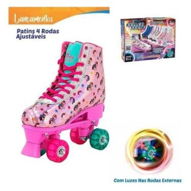 Imagem de Patins 4 Rodas Infantil Menina Ajustável Com Luz Lançamento. - Fenix, 