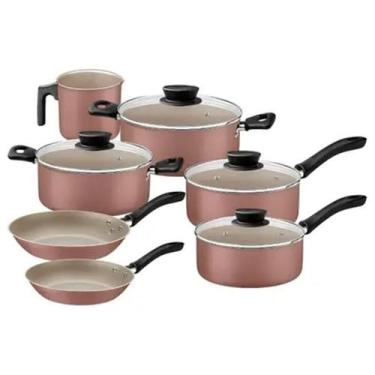 Imagem de Jogo Panelas Tramotina 7pc Linz Marrom Antiaderente - Tramontina