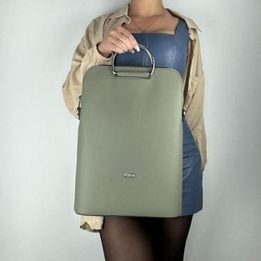 Imagem de Pasta feminina notebook recuo em couro legítimo b.992, Verde