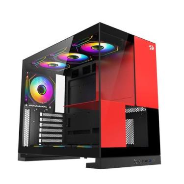 Imagem de Gabinete Gamer Redragon Eternal Preto e Vermelho Sem Fans CA-612BR