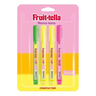 Imagem de Marca Texto Compactor Fruit-Tella 4 Cores com Cheirinho Frutado