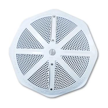 Imagem de Ralo de Fundo Grande para Piscina de Alvenaria Alta Vazao Encaixe 50mm Abs Branco Brustec Lazer