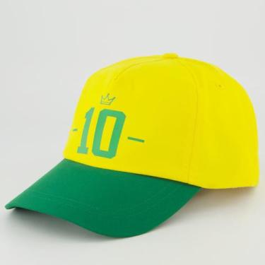 Imagem de Boné Dras Sports Brasil 10 Amarelo e Verde - Drasport, Único