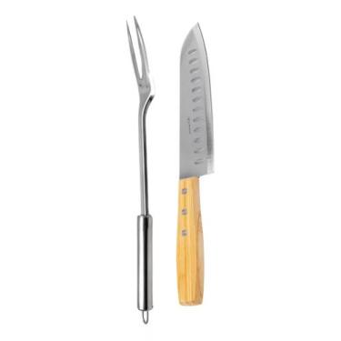 Imagem de Kit Churrasco Marcamix: Faca Santoku + Garfo Premium - Marca Mix