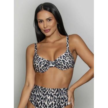 Imagem de Biquíni franzido run more, Animal print, M