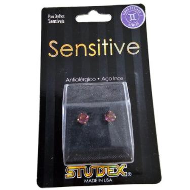 Imagem de Brinco Studex Sensitive Zodíaco 5mm Modelo Gêmios Amentista Roxo