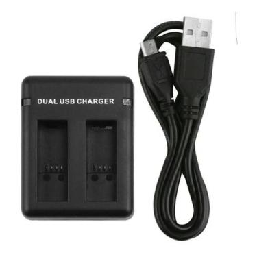 Imagem de Carregador Duplo USB para Baterias GPR0 Hero 9 10 11 12 Black  Carrega