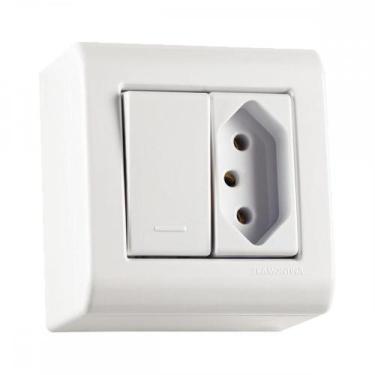 Imagem de Sistema Box Tramontina Lizflex 1 Simples+Tomada 2P+T. 10A - 57304/013 
