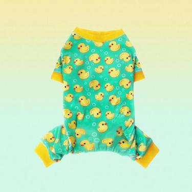 Imagem de Pijama Amarelo Para Cães Pequenos, Macio E Elástico, Roupa Para Gatos,