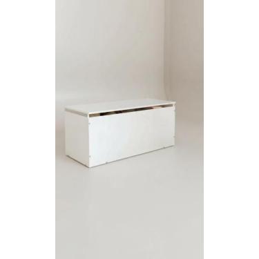 Imagem de Baú Organizador Infantil MDF Branco 92cm - Congratulations Store