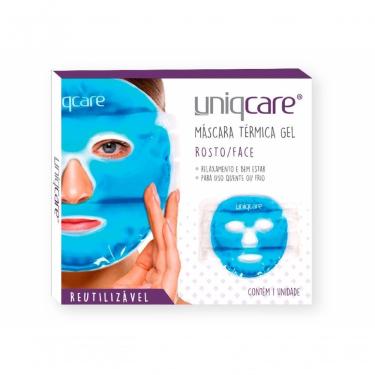 Imagem de Máscara Térmica Facial em Gel Uniqmed Uso Frio e Quente Alívio para Rosto e Olhos Azul