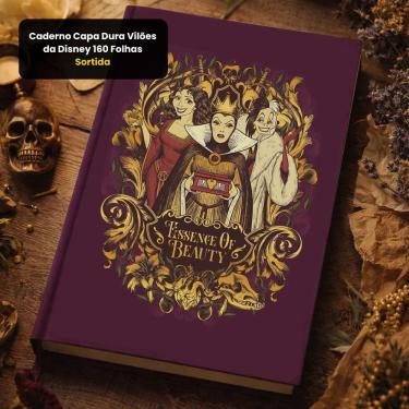Imagem de Caderno Capa Dura Vilões da Disney 160 Folhas 0.602kg Papel 01 Argolado Rebecca Bonbon Vinho Azul Petróleo Roxa