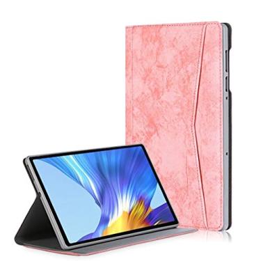 Imagem de Capa para tablet Lenovo Tab M10 Plus capa de couro horizontal com textura de tecido mármore com compartimento para cartão e bolsos de suporte (cor: rosa)