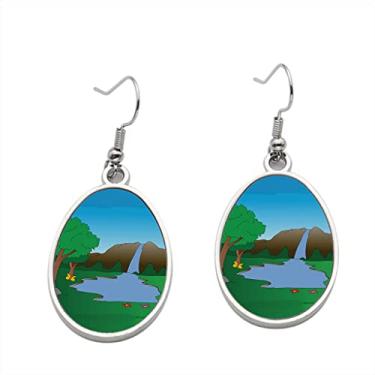 Imagem de Brinco Vector of Waterfall – Brincos pendurados para meninas – Presente de festa de aniversário dos namorados, Metal, Sem pedras preciosas