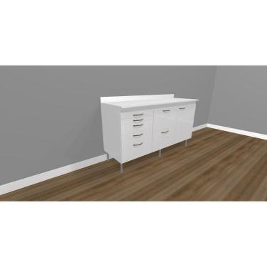 Imagem de Balcão Para Dentista Triplo Com Gavetas - Deki Light