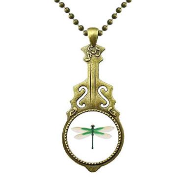 Imagem de DIYthinker Colar tradicional de pipa chinesa com padrão de libélula de violão antigo com pingente de música