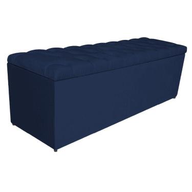 Imagem de Calçadeira Estofada Liverpool 160cm Queen Size Suede Marinho