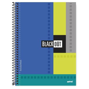 Imagem de Caderno universitário capa dura 1x1 80 folhas, Black Out Azul, Spiral, 211534 - pt 1 un