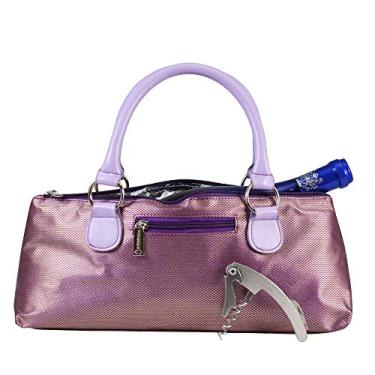 Imagem de Primeware Bolsa clutch para vinho (isolamento térmico), bolsa feminina moderna | Comporta garrafas vermelhas e brancas de 750 ml | Moda moderna | Inclui saca-rolhas portátil estilo garçom