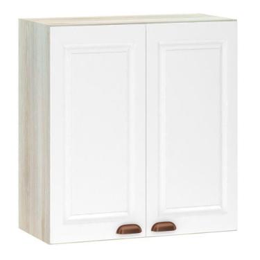 Imagem de Armário Aéreo 70 Cm 2 Portas Legno Crema Com Branco Pet