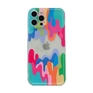 Imagem de Capa de telefone de pintura colorida derretida para iPhone 11 12 13 Pro Max X XS XR 7 8 Plus SE 2020 Capa traseira macia transparente à prova de choque, A, para iPhone12 Pro Max