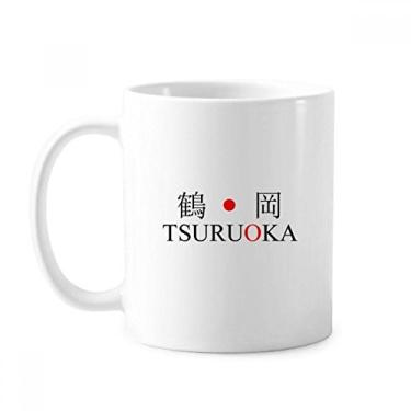 Imagem de Tsuruoka Japonesa Nome Vermelho Sol Bandeira Caneca Cerâmica Café Porcelana Utensílios de Mesa
