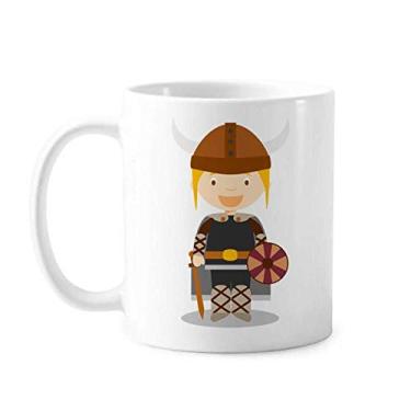 Imagem de Suécia Viking Cartoon Art Deco Presente Caneca Moda Cerâmica Café Porcelana Utensílios de Mesa