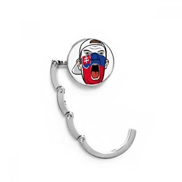 Imagem de Bandeira da Eslováquia pintura facial boné de maquiagem gancho de mesa fecho decorativo extensão cabide dobrável