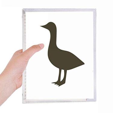 Imagem de Caderno de retrato de animal fofo de ganso preto diário de folhas soltas recarregáveis papelaria