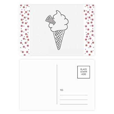 Imagem de Black Line Creme Cones Macio Sorvete Natal Flor Celebração Cartão postal Bênção