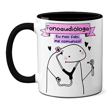 Imagem de Caneca Fonoaudióloga Eu Não Falo, Me Comunico! Presente (Preta)