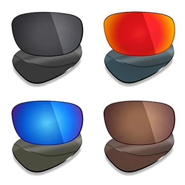 Imagem de Mryok 4 pares de lentes polarizadas de substituição para óculos de sol Maui Jim Stingray MJ103 - Stealth Preto/Bronze Marrom/Vermelho Fogo/Azul gelo